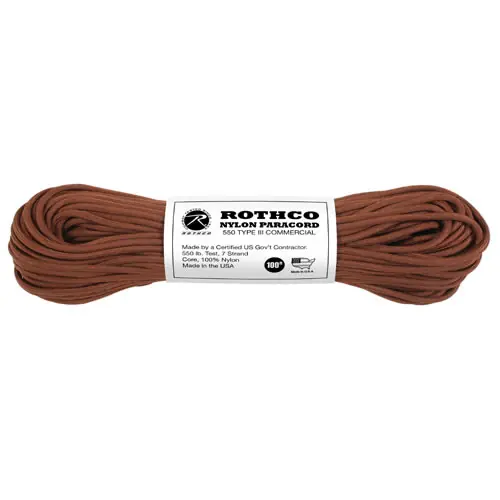 Top Prodej Šňůra PARACORD nylon 550LB ø 4 mm / 30 m HNĚDÁ