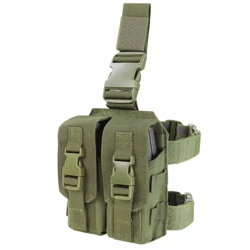 Autentický Sumka na zásobníky 2xM4 stehenní DROP LEG ZELENÁ