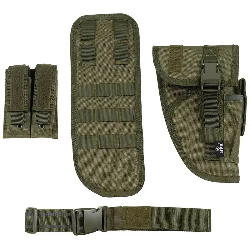 Poslední Šance Pouzdro stehenní Tactical na pistol a zásobníky pravé ZELENÉ