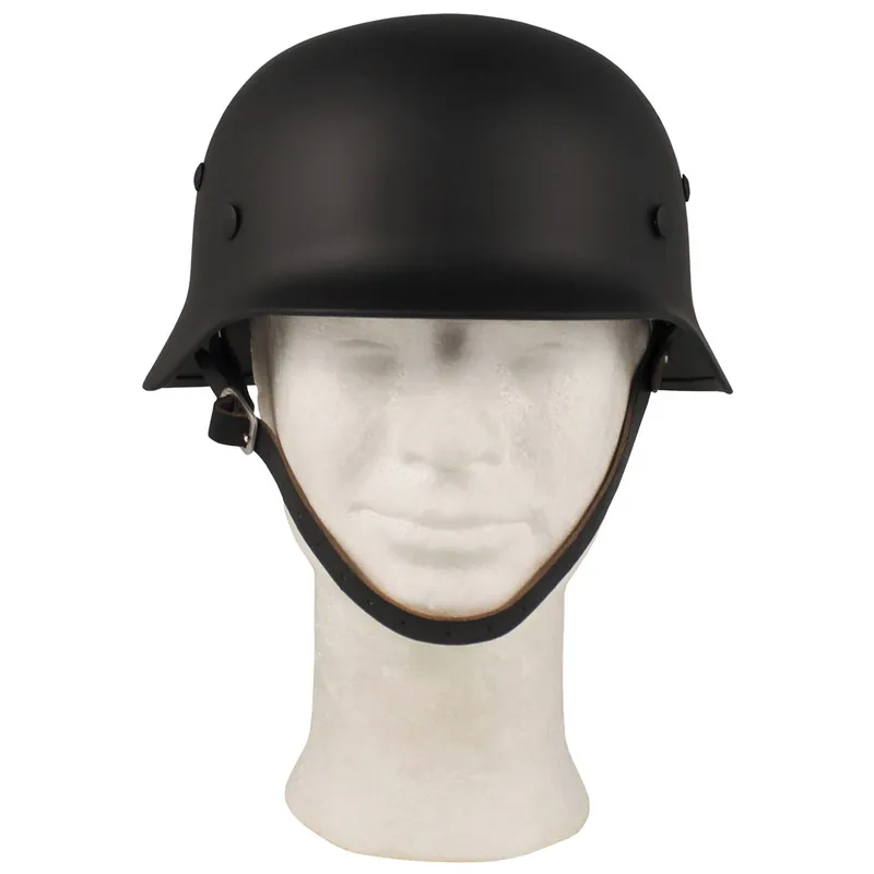 Helma ocelová WWII s koženým vnitřkem ČERNÁ Časově Omezené