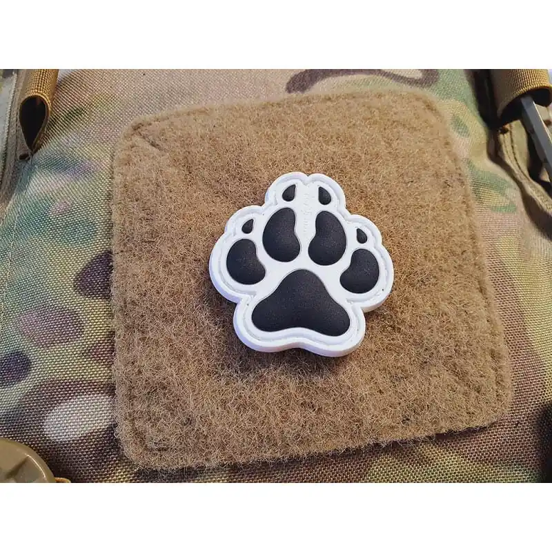 Jen Po Omezenou Doba Nášivka K9 psí tlapa plastová velcro BÍLÁ