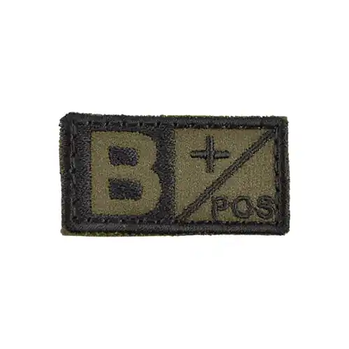 Aktuální Nášivka krevní skupina B POS VELCRO ZELENÁ